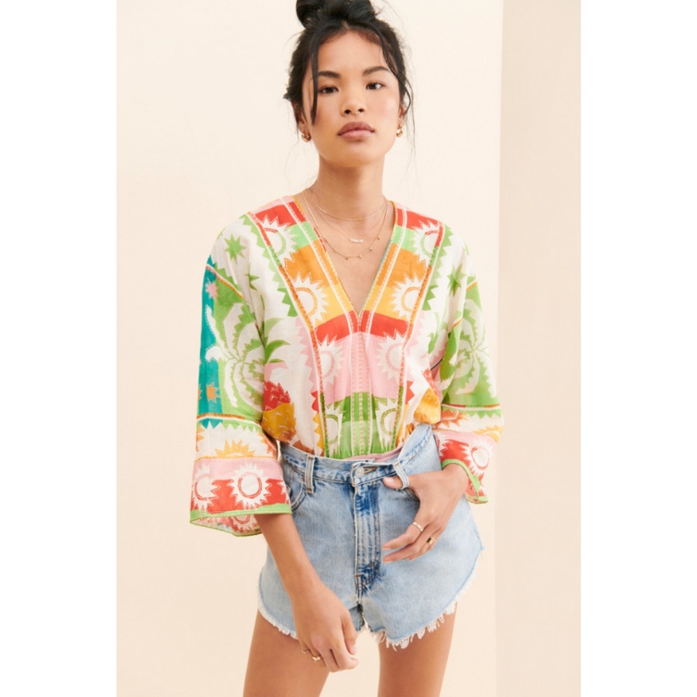 NWT Farm Rio Rainbow Sunset Bodysuit